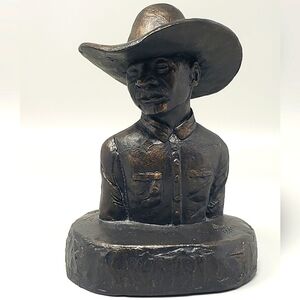 Vintage Cowboy Sculpture "O'L Salty" Bust Paperweight